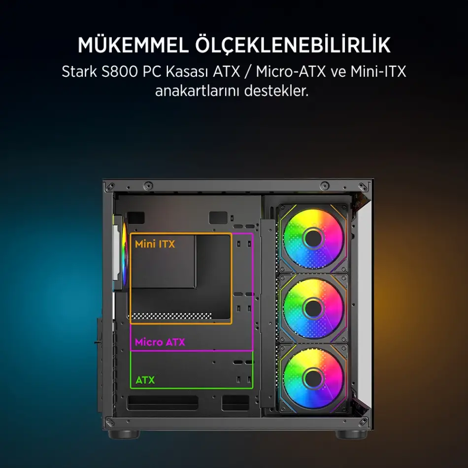 JAMES DONKEY STARK S800 4X ARGB BLACK KASA 750W