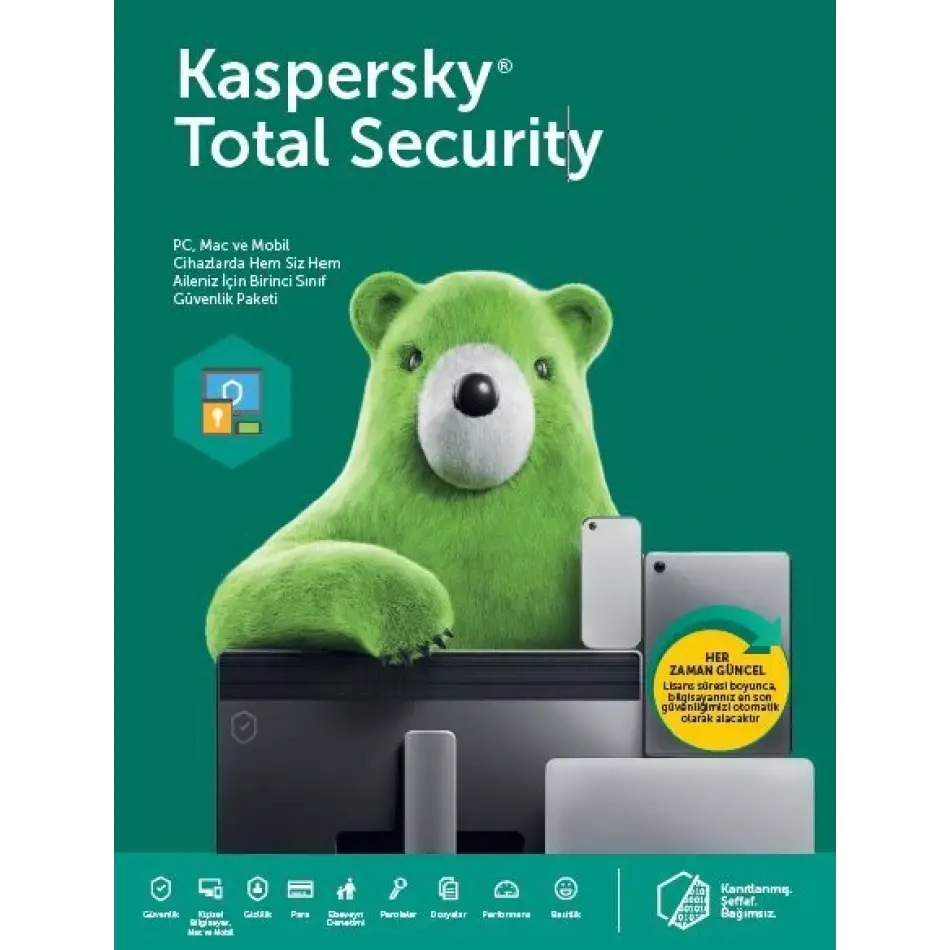 Kaspersky Total Security 1kullanıcı 1yıl