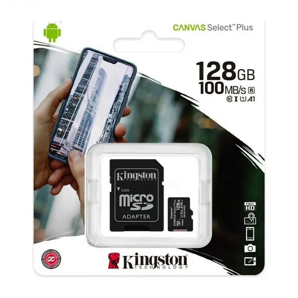 Kingston 128gb Micro Sdhc Canvas Cl10 Sdcs2/128gb