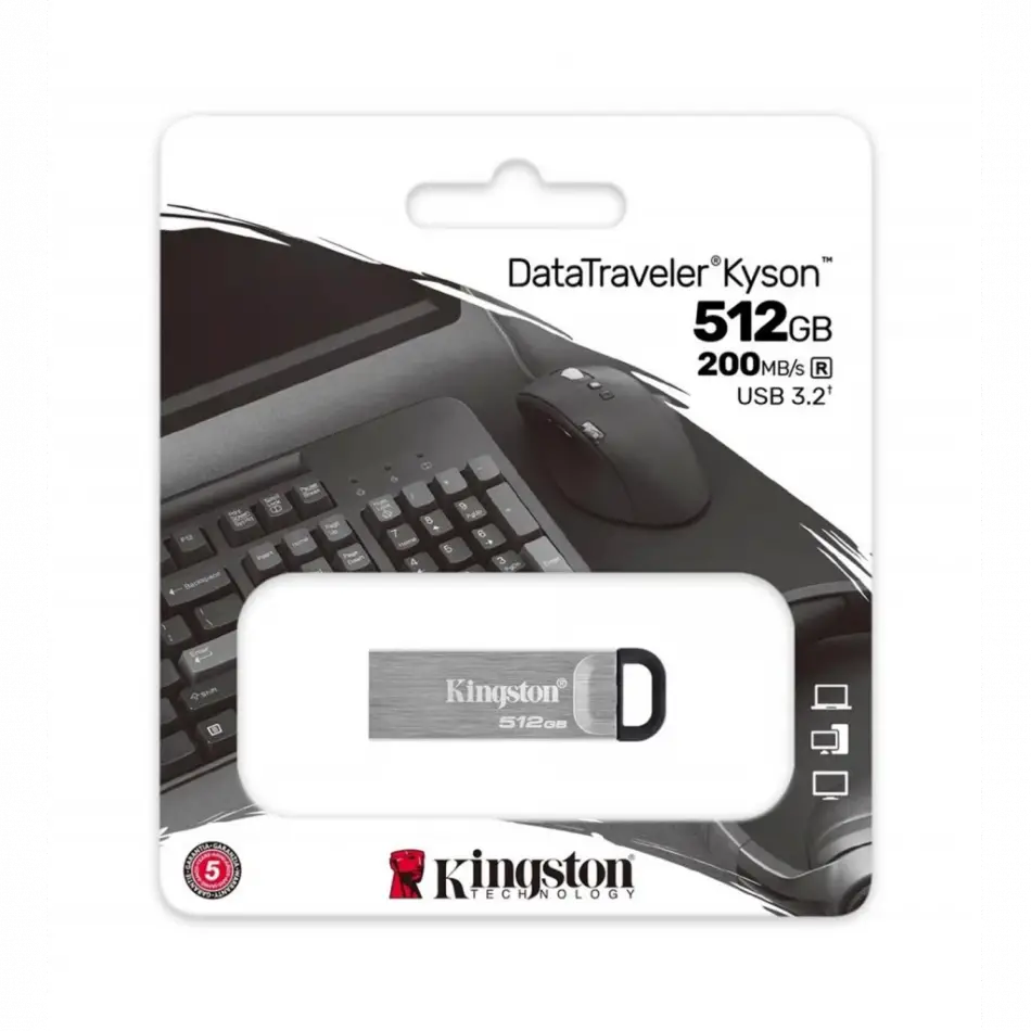 Kıngston Dtkn/512gb Usb 3.2 Data Traveler Kyson Flash Disk (siyah-gri)
