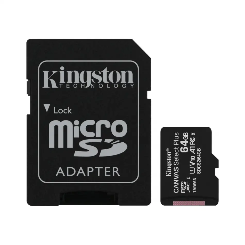 Kıngston Sdcs2/64gb, Canvas, V10, Cl10, 100mb/s, Microsd Kart Bellek (sd Adaptörlü)
