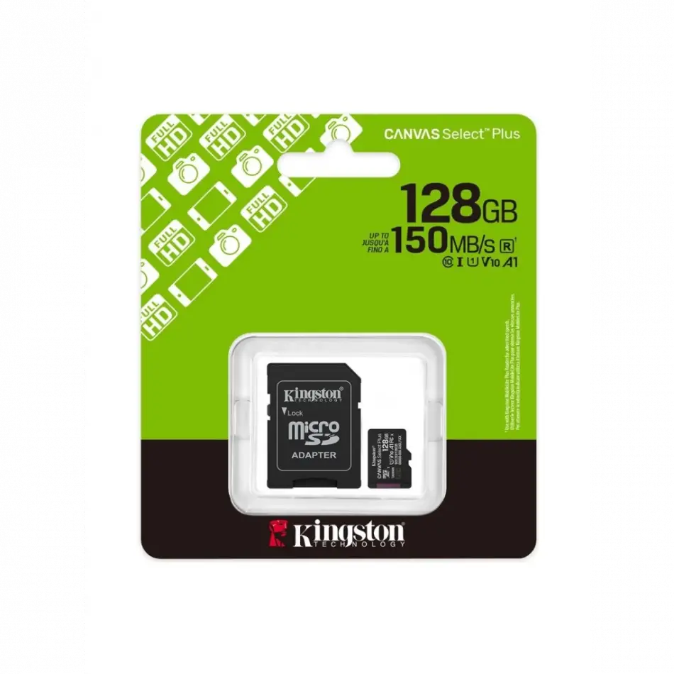 Kıngston Sdcs3/128gb, Canvas Select Plus Gen3 A1, 100mb/s, Microsd Kart Bellek (sd Adaptörlü)