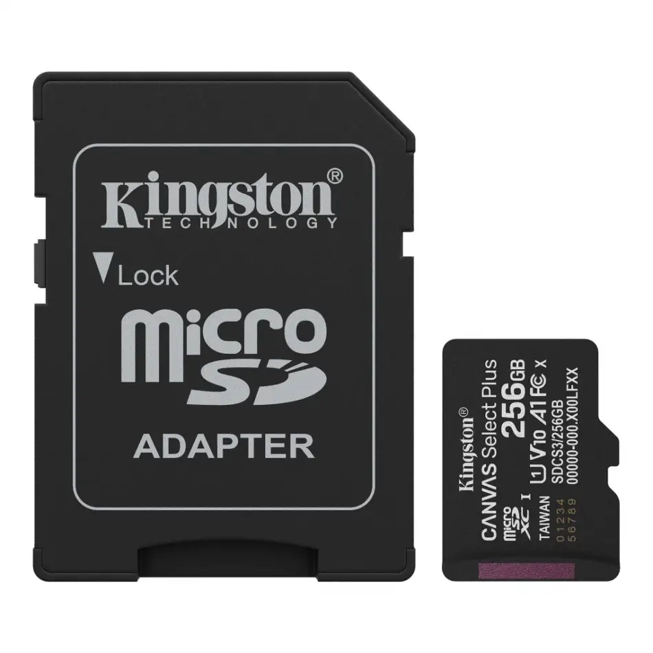 Kıngston Sdcs3/256gb, Canvas Select Plus Gen3 A1, 100mb/s, Microsd Kart Bellek (sd Adaptörlü)
