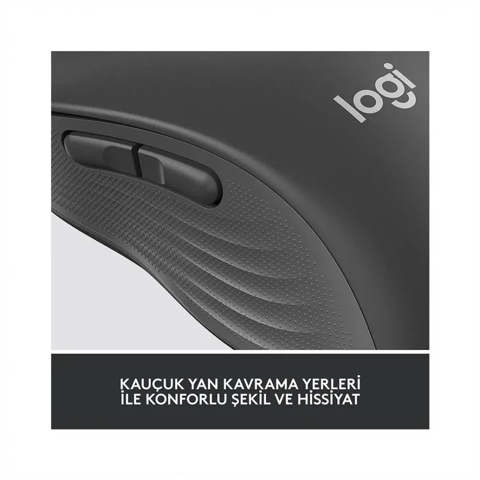 Logıtech 910-006236, M650l Signature, Siyah, Sağ El, Usb Nano 2,4g Kablosuz,4000dpi, Optik, 5 Tuşlu, 24ay Pil Ömrü, Sessiz Mouse