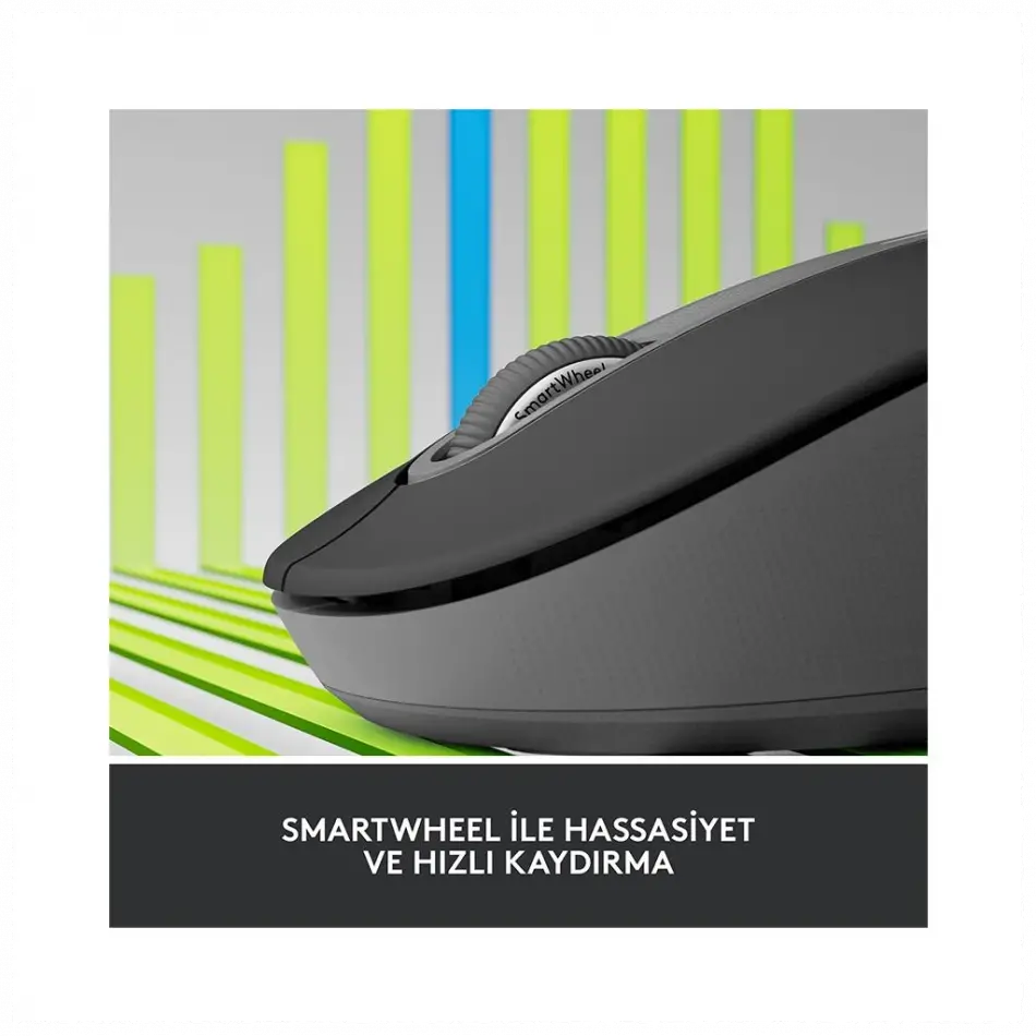 Logıtech 910-006236, M650l Signature, Siyah, Sağ El, Usb Nano 2,4g Kablosuz,4000dpi, Optik, 5 Tuşlu, 24ay Pil Ömrü, Sessiz Mouse