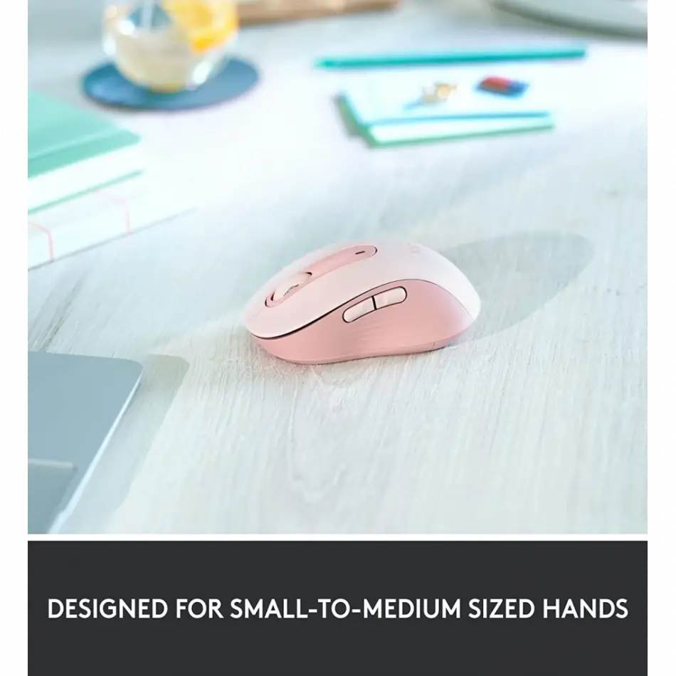 Logıtech 910-006254, M650 Signature, Rose, Sağ El, Usb Nano 2,4g Kablosuz, 4000dpi, Optik, 5 Tuşlu, 24ay Pil Ömrü, Sessiz Mouse