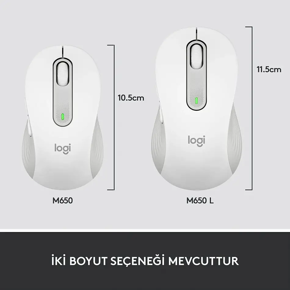 Logitech 910-006255 M650 Kablosuz Beyaz Mouse