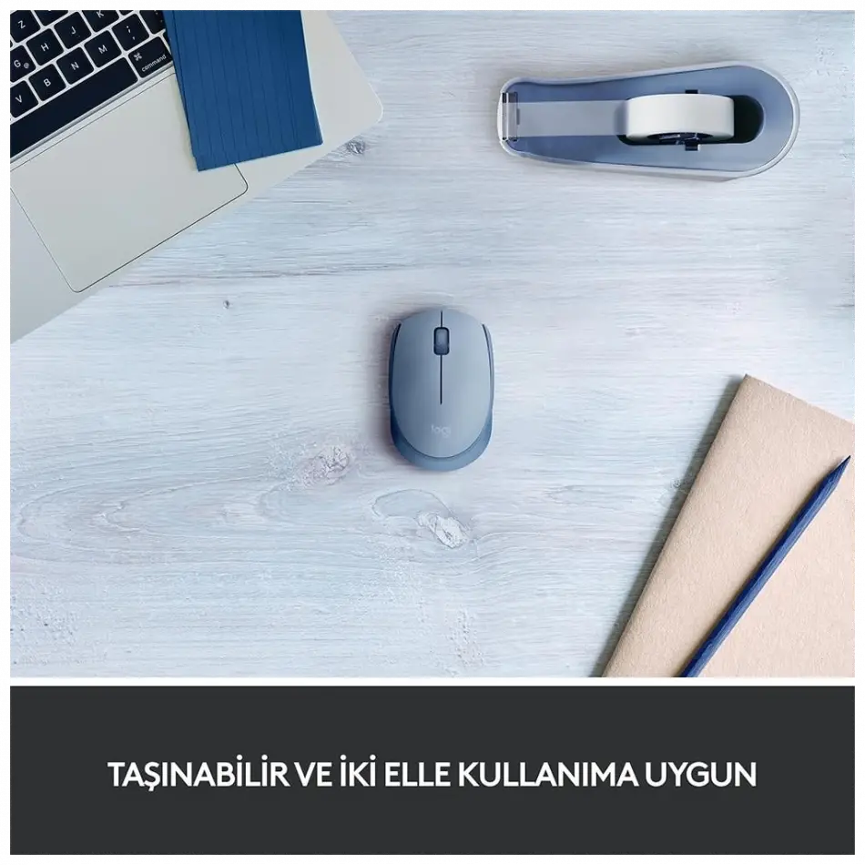 Logıtech 910-006866, M171 Bluegrey, Usb Nano 2,4g Kablosuz, 1000dpi, Optik, 3 Tuşlu, 12ay Pil Ömrü, Mouse