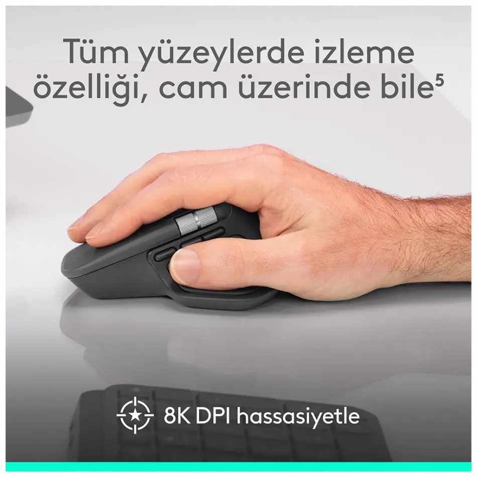 Logıtech 910-007562, Mx Master 4, Siyah, Bluetooth, 8000dpi, Lazer, 8 Tuşlu, Usb-c Den Şarj Edilebilir, Mouse