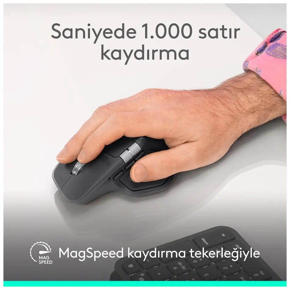 Logıtech 910-007562, Mx Master 4, Siyah, Bluetooth, 8000dpi, Lazer, 8 Tuşlu, Usb-c Den Şarj Edilebilir, Mouse