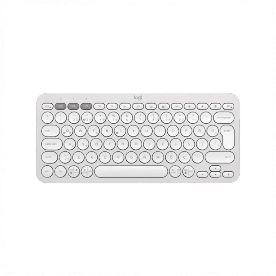 Logıtech K380s, Pebble Keys 2,  Beyaz, 920-011860, Bluetooth, Türkçe, Q, Multimedya, Mini Klavye