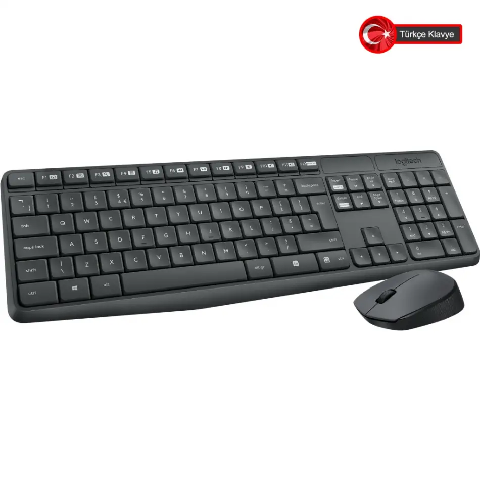 Logıtech Mk235, 920-007925, Kablosuz, Türkçe Q, Klavye Mouse Set