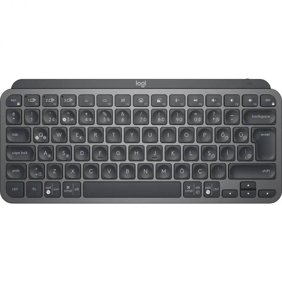 Logıtech Mx Keys Mını Mınımalıst Kablosuz Bluetooth Aydınlatmalı Q Tr Klavye Siyah 920-010504
