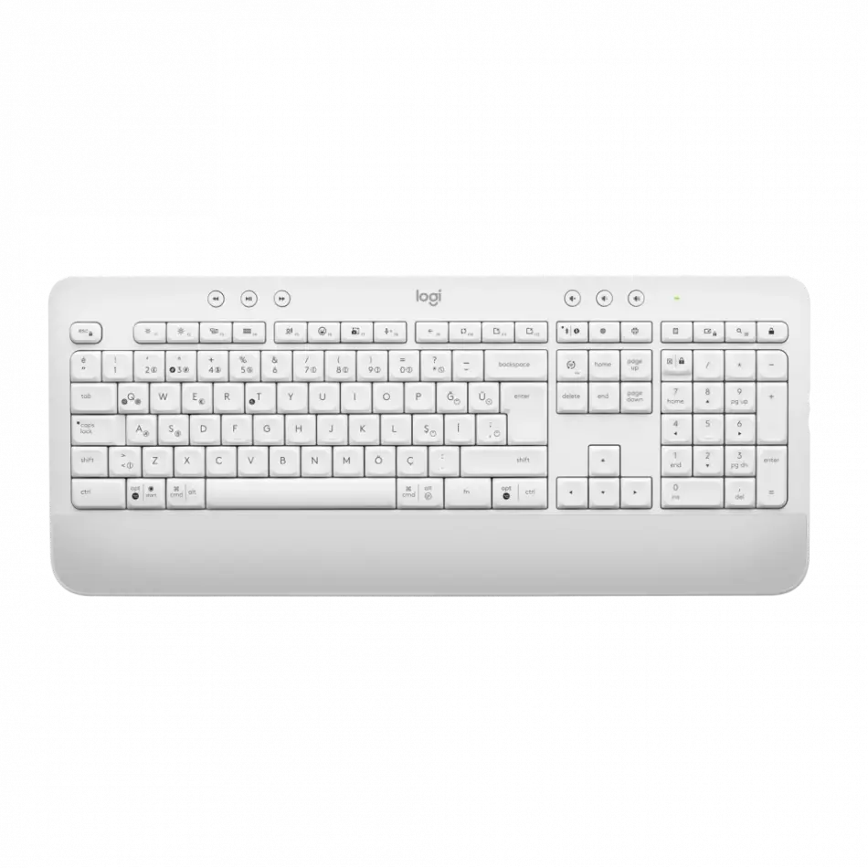 Logıtech Sıgnature K650, 920-010973, Beyaz, Bluetooth, Türkçe Q, Multimedya, Sıvı Temasına Dayanıklı, Klavye