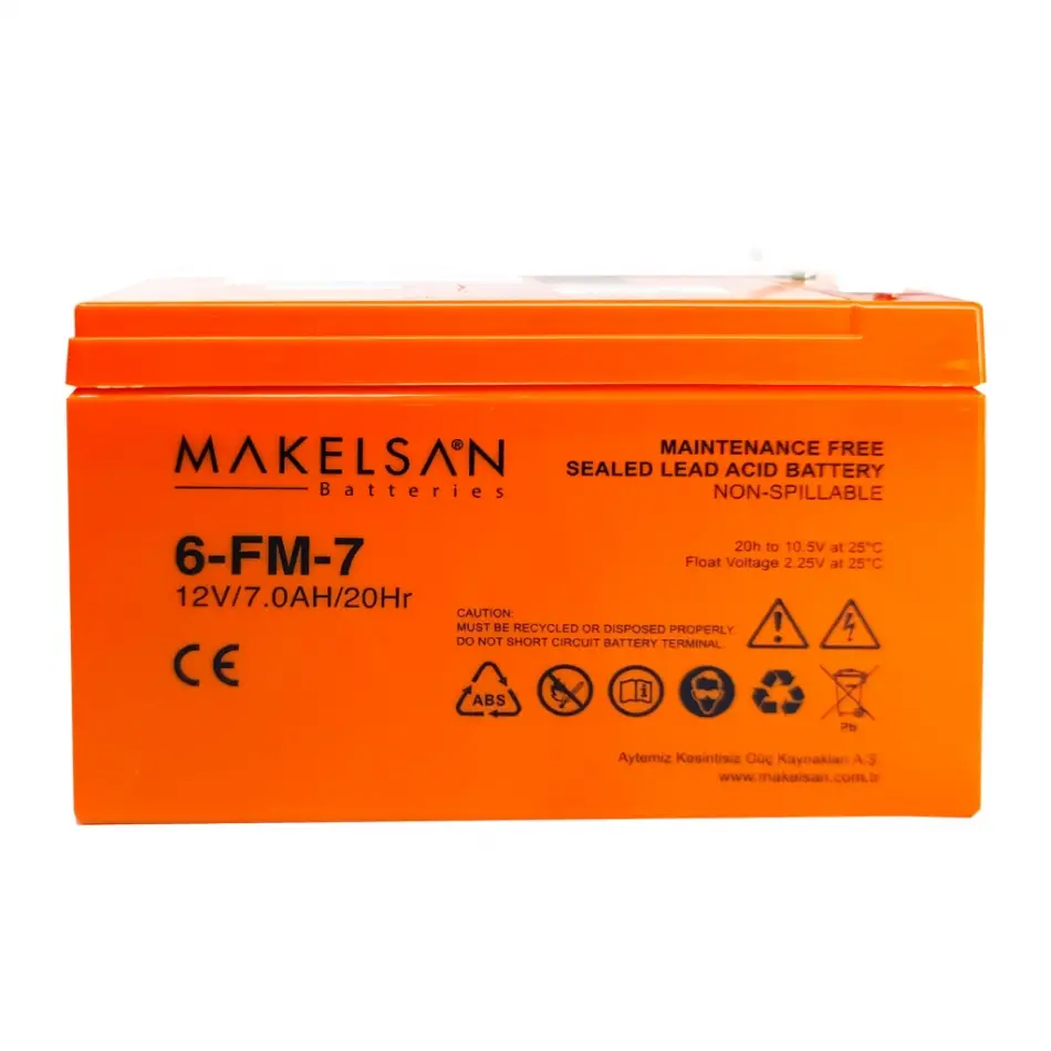 Makelsan 12v 7ah, Bakımsız, Kuru Akü. Ups İçin Uygundur.