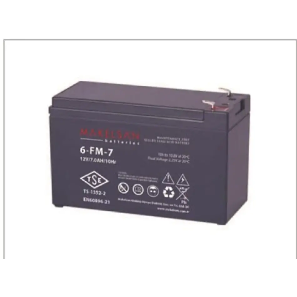 Makelsan 12v 7ah Tam Bakımsız Kuru Akü