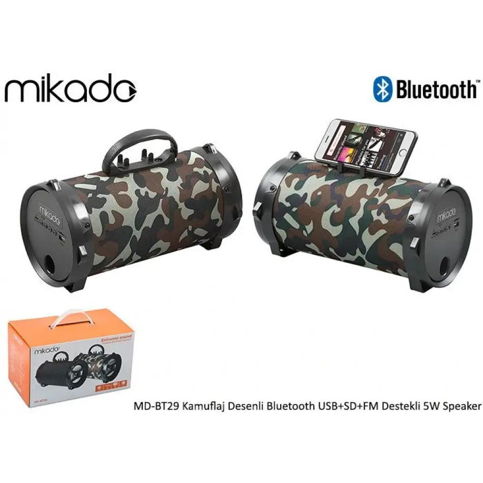 Mikado Md-bt29 5w  Bluetooth Tf+fm Kamuflaj
