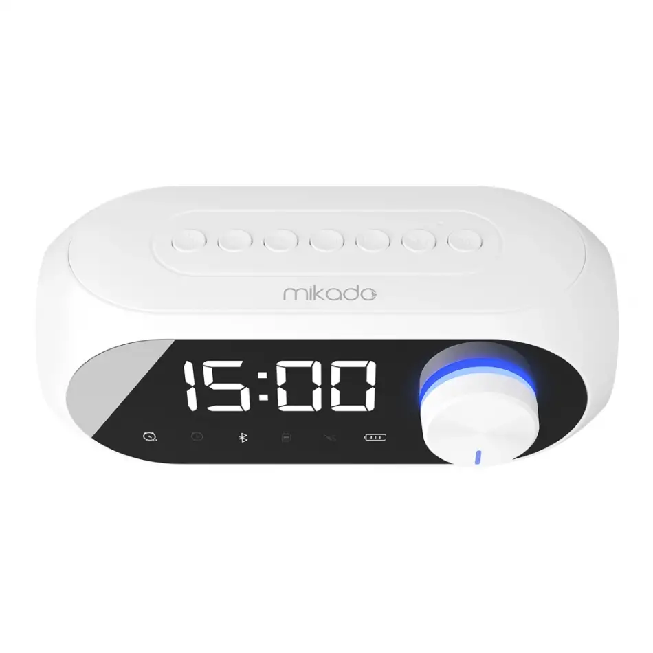 Mıkado Md-w7, Beyaz, 5w, Fm Radyo, Usb, Aux, Bluetooth, Kablosuz, Taşınabilir, 1200mah Batarya, Alarmlı Saat, Derece Ve Speaker