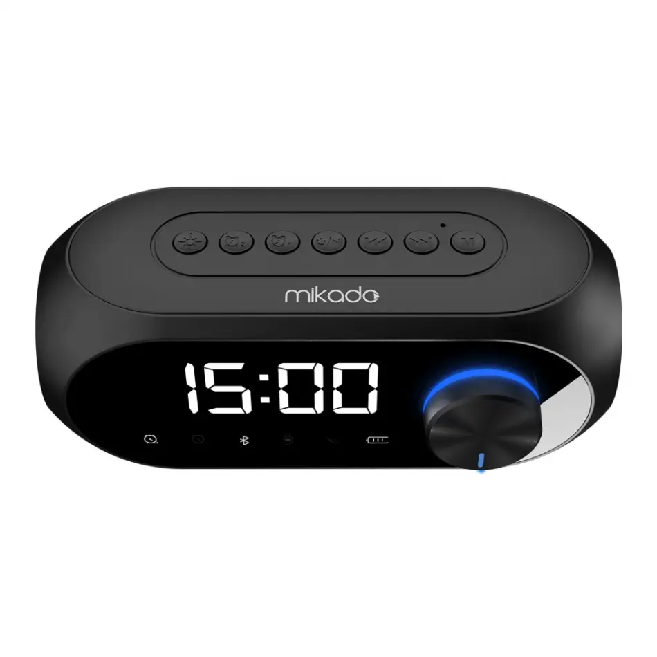 Mıkado Md-w7, Siyah, 5w, Fm Radyo, Usb, Aux, Bluetooth, Kablosuz, Taşınabilir, 1200mah Batarya, Alarmlı Saat, Derece Ve Speaker