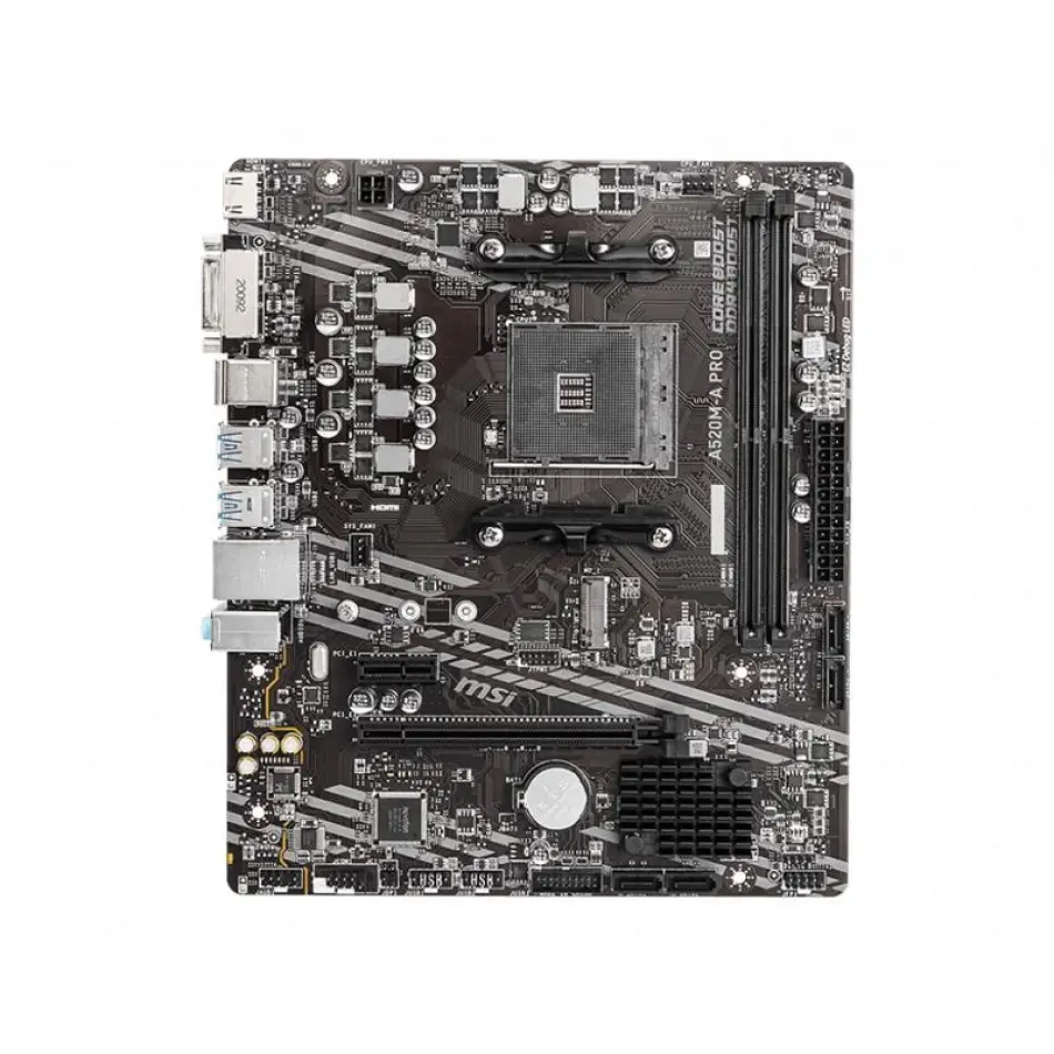 Msı A520m-a Pro Ddr4 4600mhz 1xhdmı 1xdvı 1xm.2 Usb 3.2 Matx Am4 (amd Am4 5000/4000 /3000 Serisi İle Uyumlu)