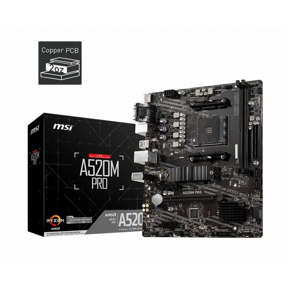 Msı A520m Pro Ddr4 4600/1866mhz M.2 Matx Am4