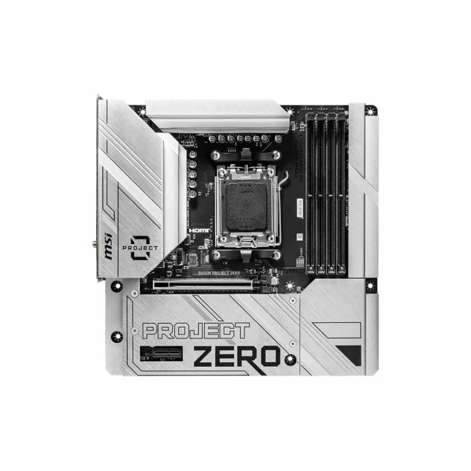 Msı B650m Project Zero Am5 Ddr5 7600mhz(oc) Hdmı Dp M.2 Usb3.2 2.5g Lan Wı-fı 6e Matx