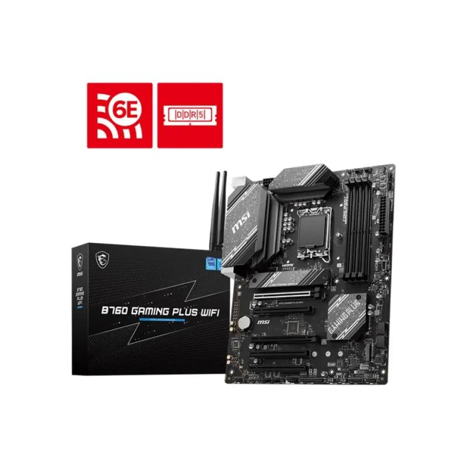 Msı B760 Gamıng Plus Wıfı Ddr5 6800mhz 1xhdmı 1xdp 2xm.2 Usb 3.2 Atx 1700p (12. / 13. Ve 14. Nesil İşlemci Uyumlu)
