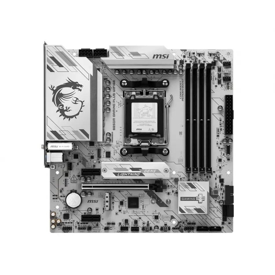 MSI B850M GAMING PLUS WIFI6E DDR5 AM5 8200MHZ(OC) HDMI DP 2X M.2 USB 10GBS 2.5G LAN WI-FI 6E MATX