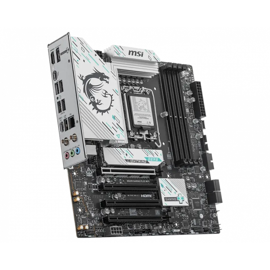 Msı B860m Gamıng Plus Wıfı Soket 1851 Ddr5 8600mhz(oc) 3xm.2 1x Tb4 Hdmı Dısplay 5g Lan Wıfı 7 Matx