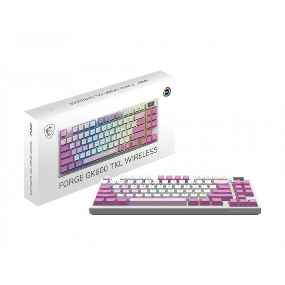 Msı Forge Gk600 Tkl W Vıolet Tr Gamıng Klavye