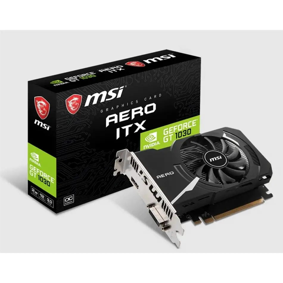 Msı Geforce Gt1030 Aero Itx 2gd4 Oc 2gb Ddr4 64bıt 1xhdmı 1xdvı Ekran Kartı