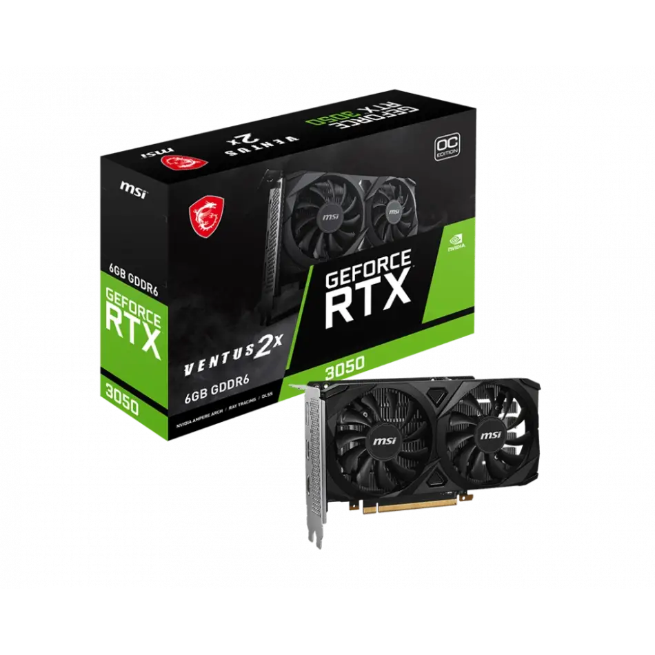 Msı Geforce Rtx 3050 Ventus 2x E 6g Oc 6gb Gd6 96b