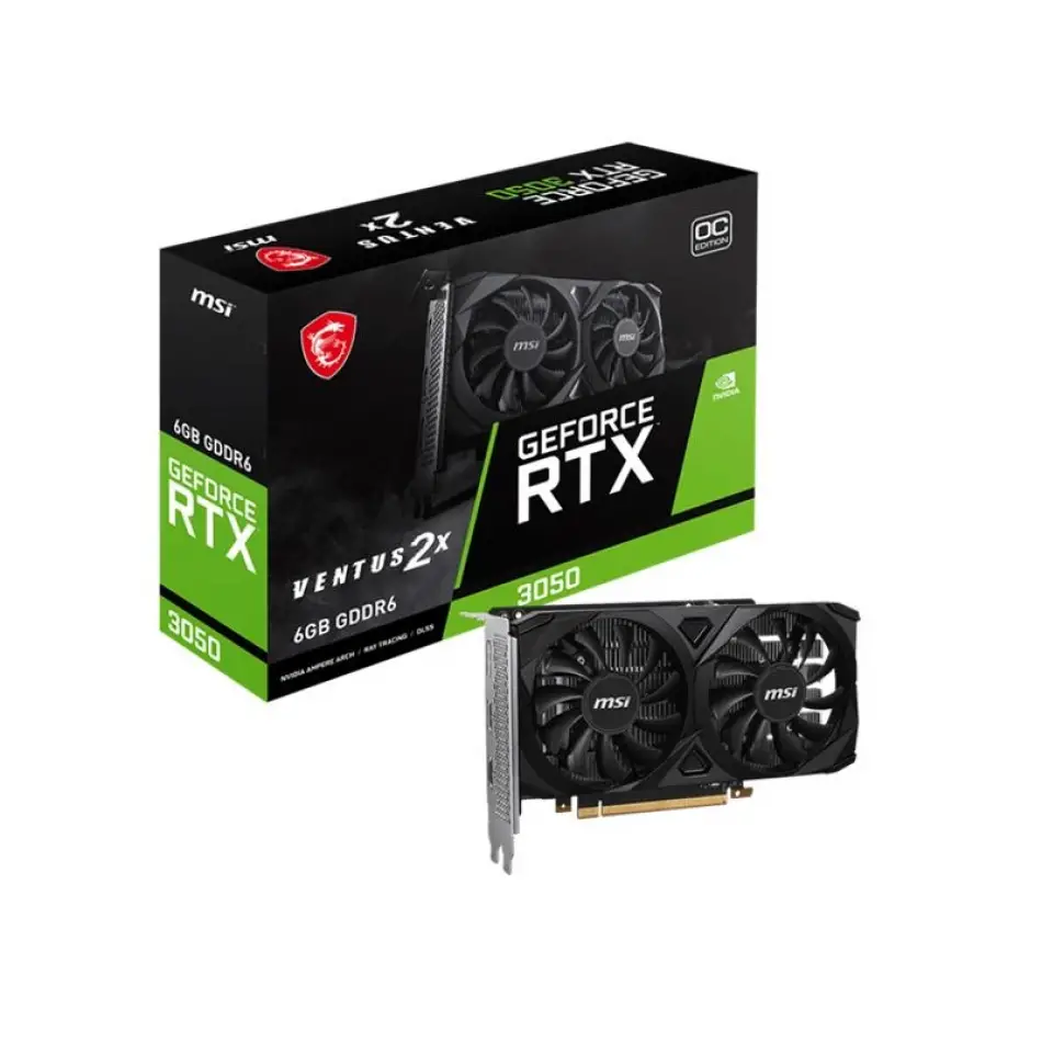 Msı Geforce Rtx3050 Ventus 2x E 6g Oc 6gb Gddr6 96bıt 2xhdmı 1xdp Ekran Kartı