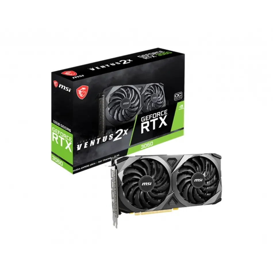 Msı Geforce Rtx3060 Ventus 2x 12g Oc 12gb Gddr6 192bıt 1xhdmı 3xdp Ekran Kartı