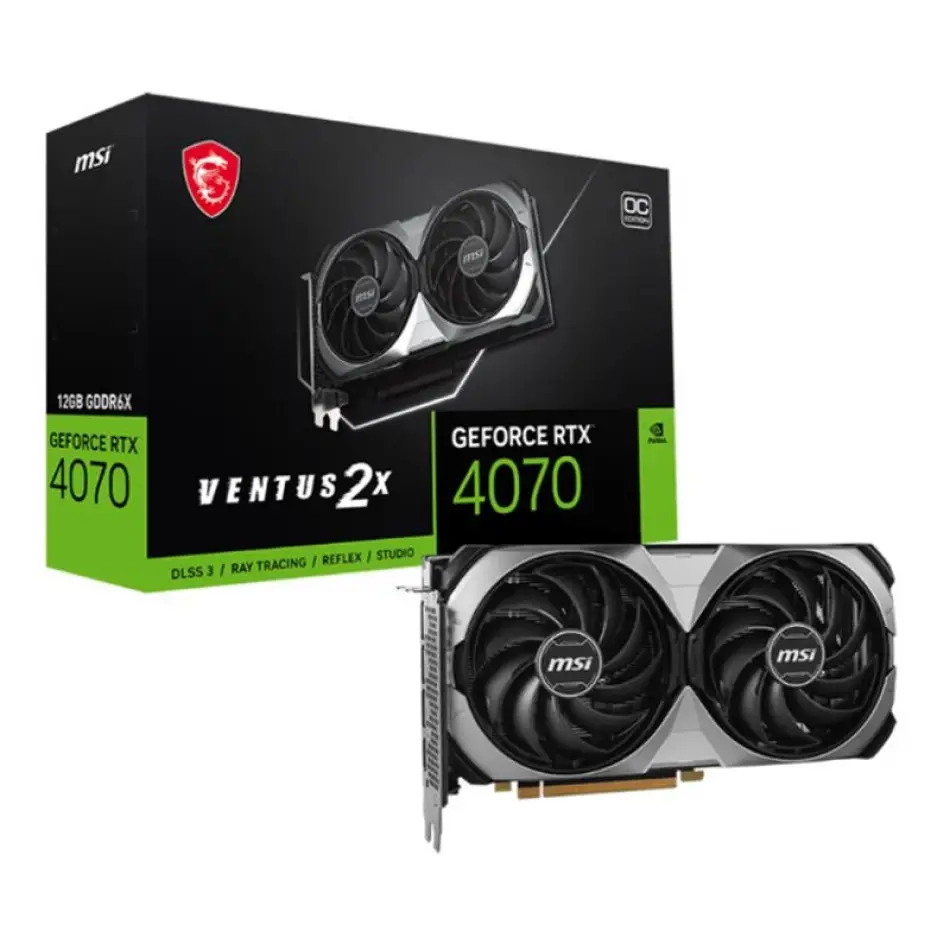 Msı Geforce Rtx4070 Ventus 2x E 12g Oc 12gb Gddr6x 192bıt 1xhdmı 3xdp Ekran Kartı