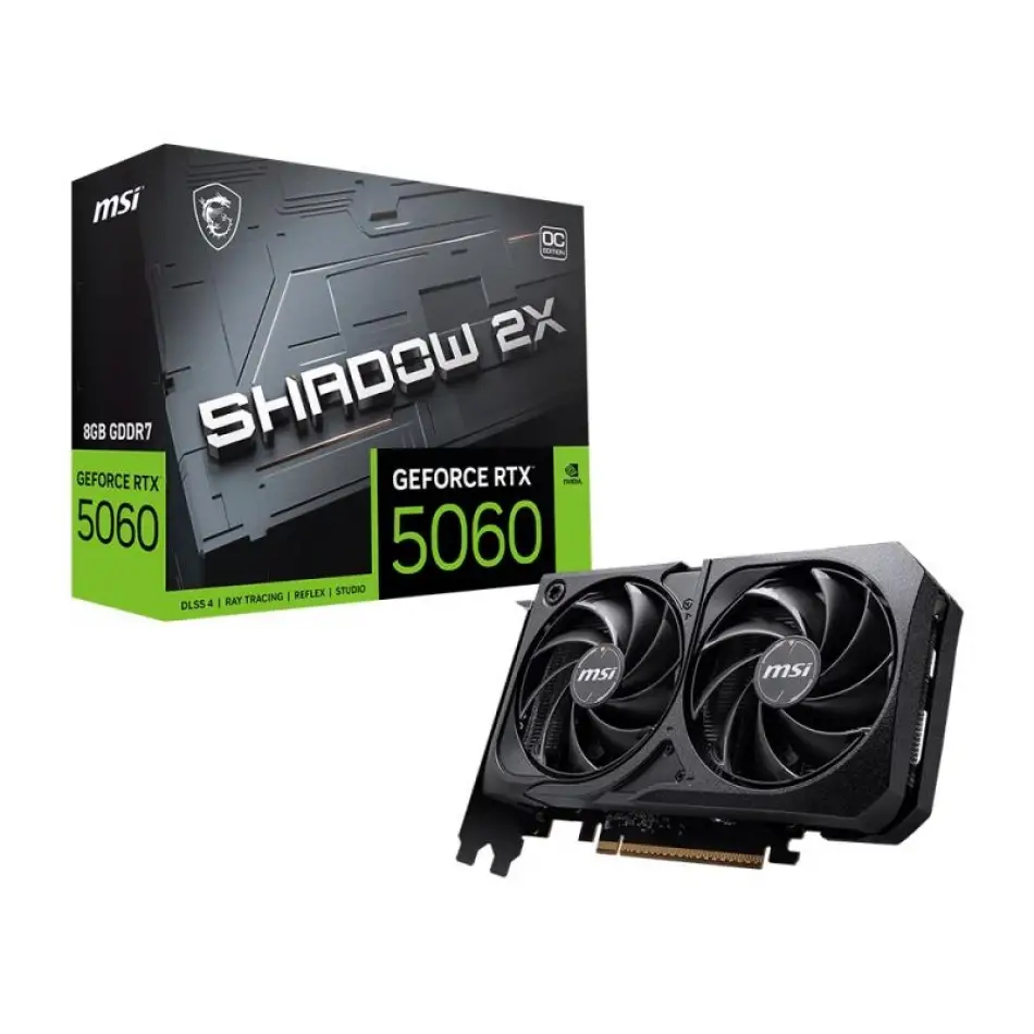 Msı Geforce Rtx5060 8g Shadow 2x Oc 8gb Gddr7 128bıt 1xhdmı 3xdp Ekran Kartı