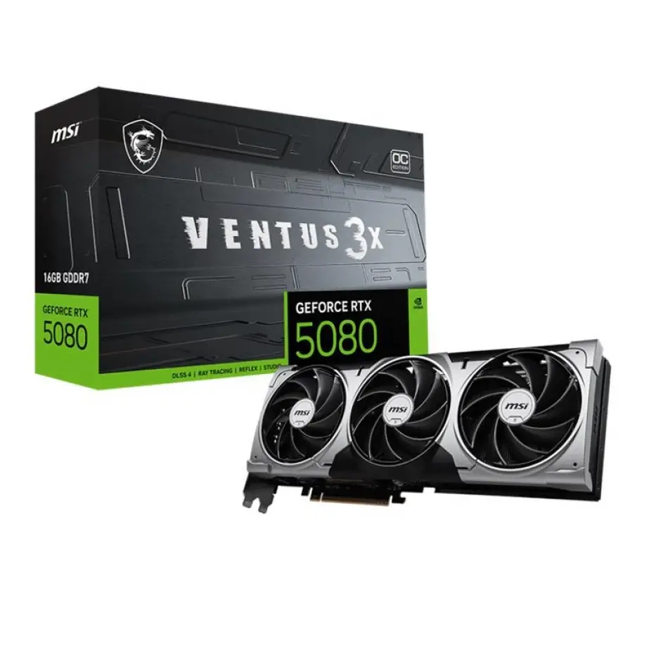 Msı Geforce Rtx5080 16g Ventus 3x Oc 16gb Gdrr7 256bıt 1xhdmı 3xdp Ekran Kartı