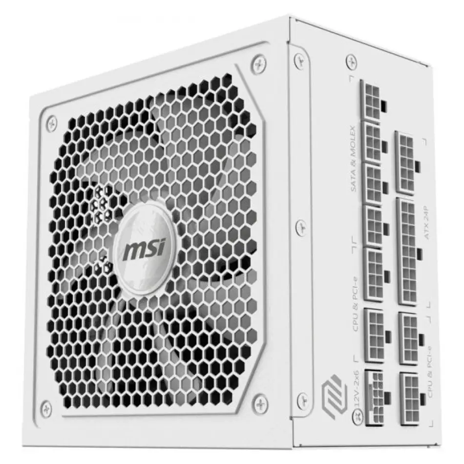 MSI MAG 1000GL PCIE5 WHITE 1000W 80+ GOLD POWER