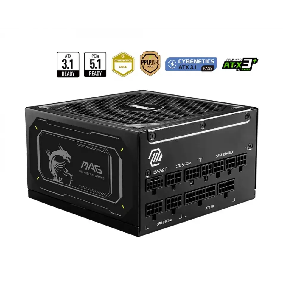 Msı Mag A1000gl Pcıe5 Iı 1000w 80+ Gold Siyah Full Moduler Güç Kaynağı