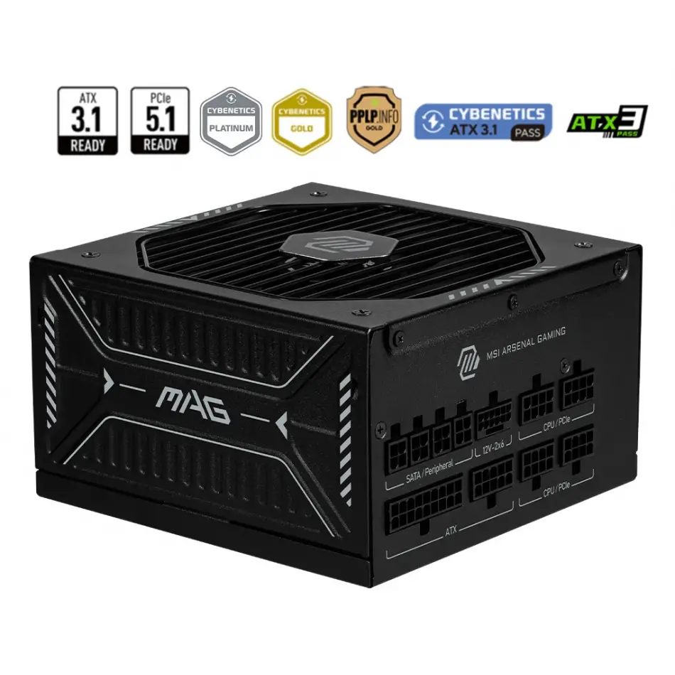 MSI MAG A1000GLS PCIE5 1000W 80+ GOLD POWER SUPPLY