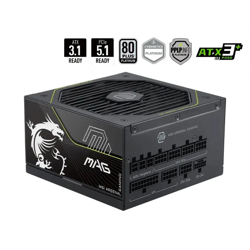 Msı Mag A1200pls Pcıe5 1200w 80+ Platinum Power