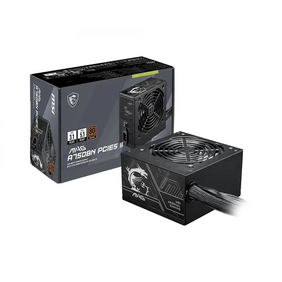 MSI MAG A750BN PCIE5 II 750W 80+ Bronze NMODULAR