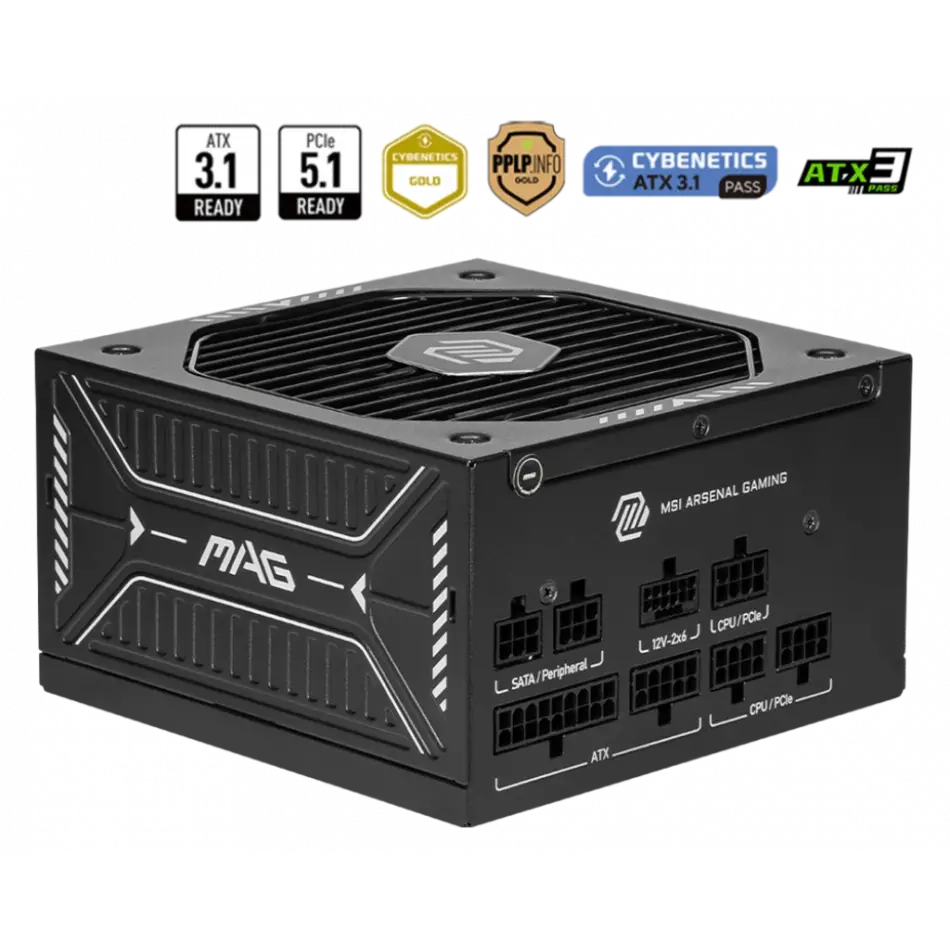 MSI MAG A750GLS PCIE5 750W 80+GOLD POWER SUPPLY