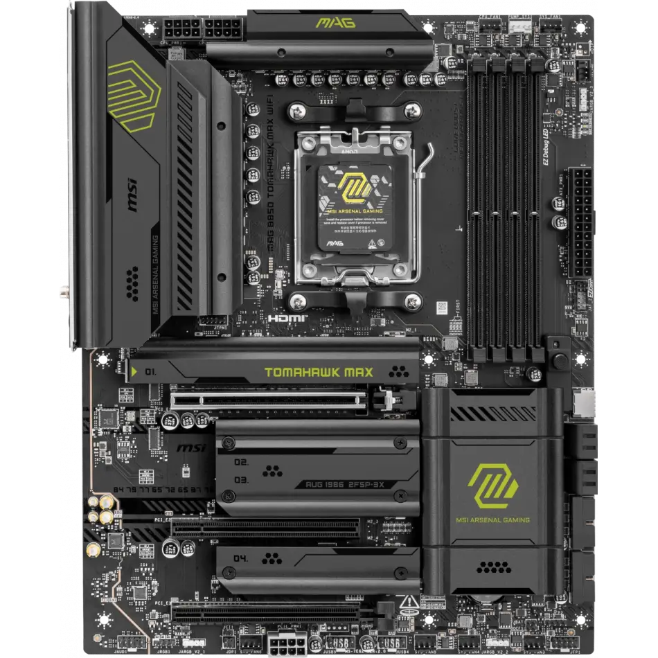 MSI MAG B850 TOMAHAWK MAX WIFI AM5 DDR5 8400MHZ(OC) HDMI 4x M.2 USB 10Gbs 5G LAN WI-FI 7 ATX