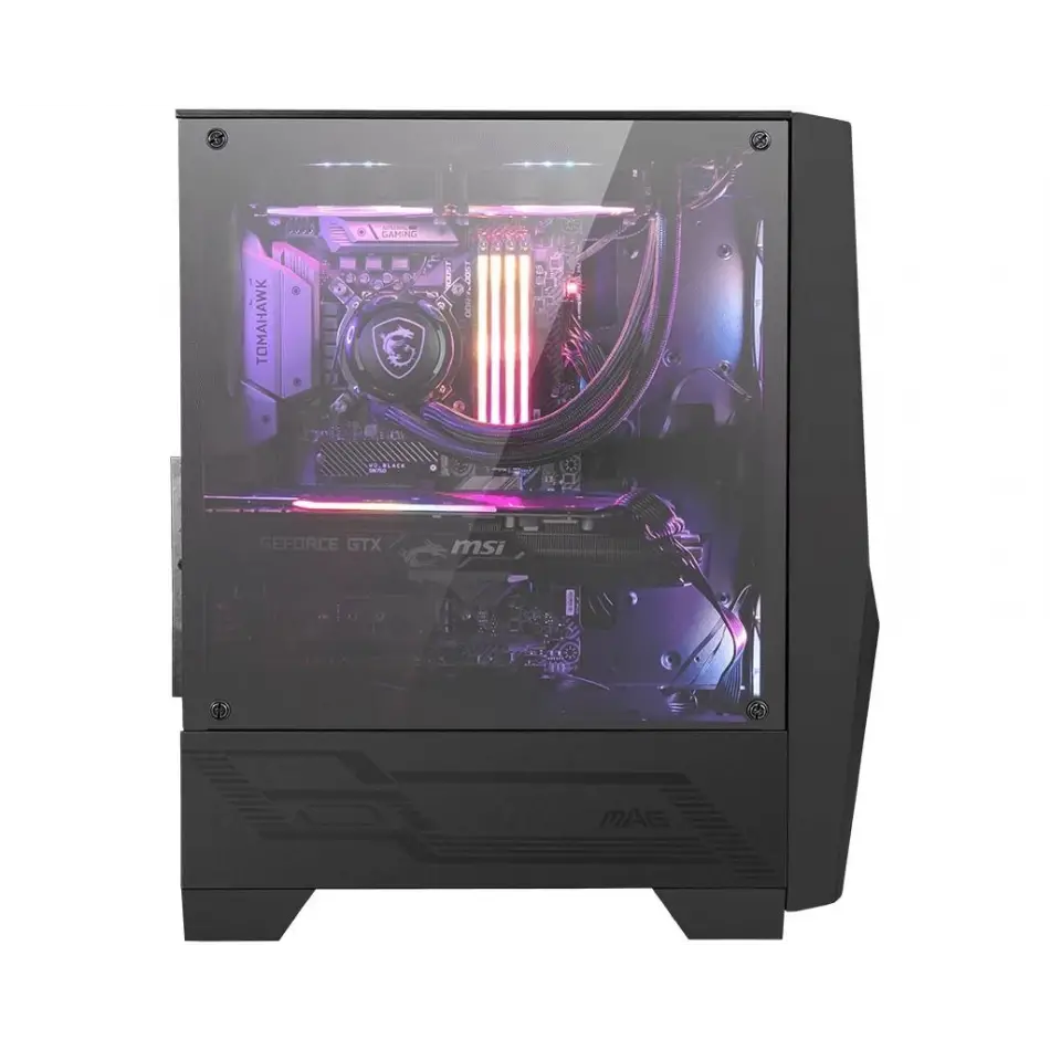Msı Mag Forge 100r Temperlı Cam Argb Psu Yok 2x120mm 1x120mm Gamıng Bilgisayar Kasası Siyah