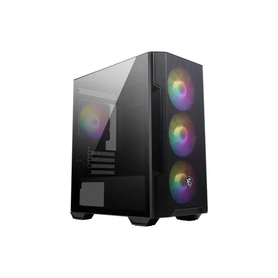 Msı Mag Forge M100r Temperlı Cam Argb Psu Yok 3x120mm 1x120mm Argb Fan Gamıng Bilgisayar Kasası Siyah