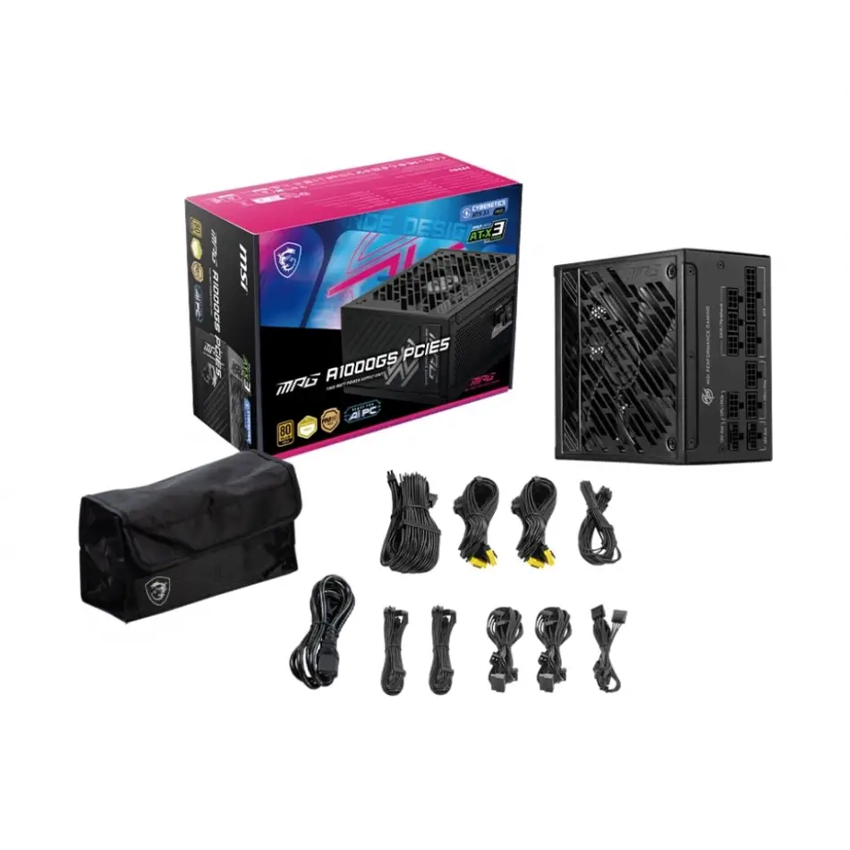 MSI MPG A1000GS PCIE5 1000W 80+ GOLD  FULL MODULER