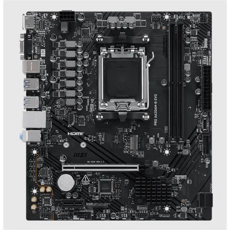 Msı Pro A620am-b Evo Ddr5 6800mt/s 1xhdmı 1xvga 1xm.2 Usb Matx Am5 (amd Am5 9000/8000/7000 Seri İle Uyumlu)
