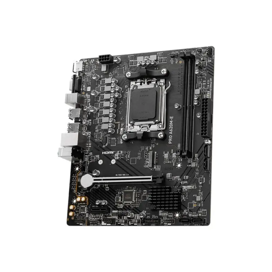Msı Pro A620m-e Ddr5 6800mhz 1xvga 1xhdmı 1xm.2 Usb 3.2 Matx Am5 (amd Am5 9000/8000/7000 Serileri İle Uyumlu)