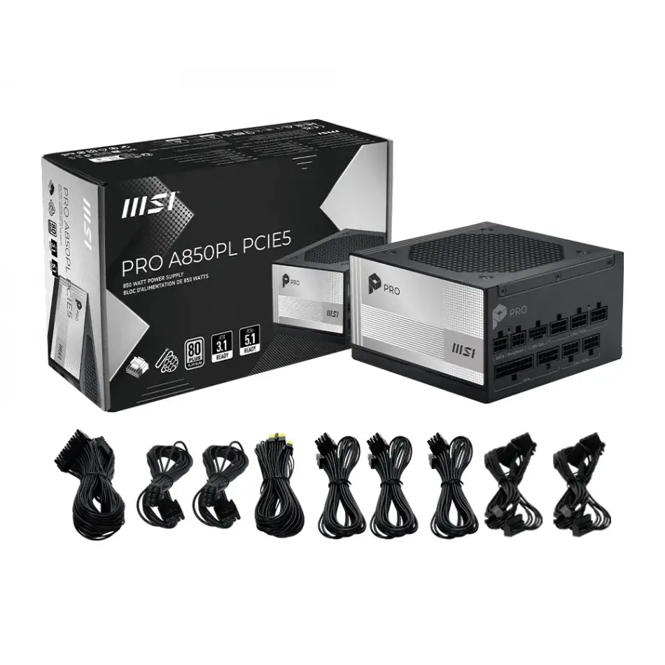 MSI PRO A850PL PCIE5 850W 80+ PLATINUM PSU